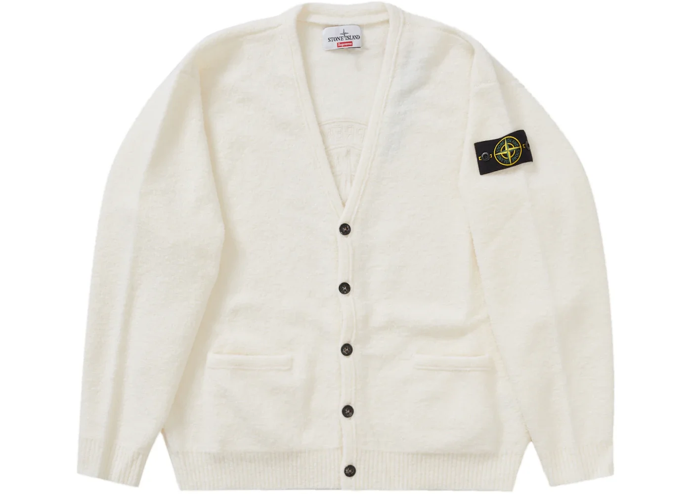Supreme Stone Island Bouclé Cardigan White - 1
