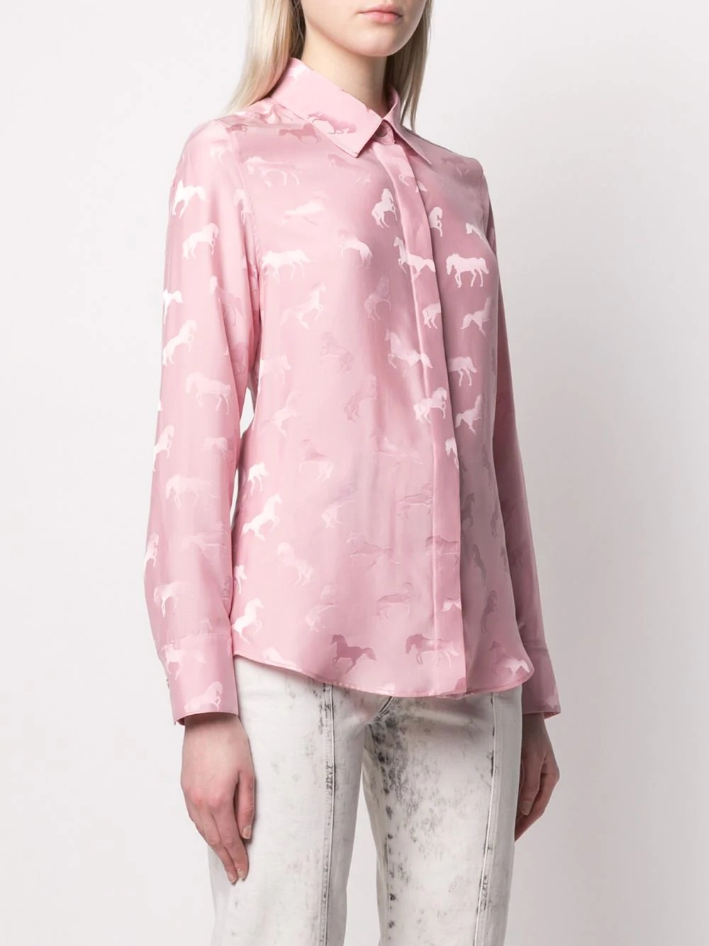 jacquard-woven horse shirt - 3