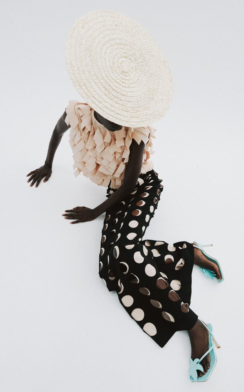 A.W.A.K.E. MODE Open Back Top With Rectangle Detail (Metal Lip Fastening) nude outlook