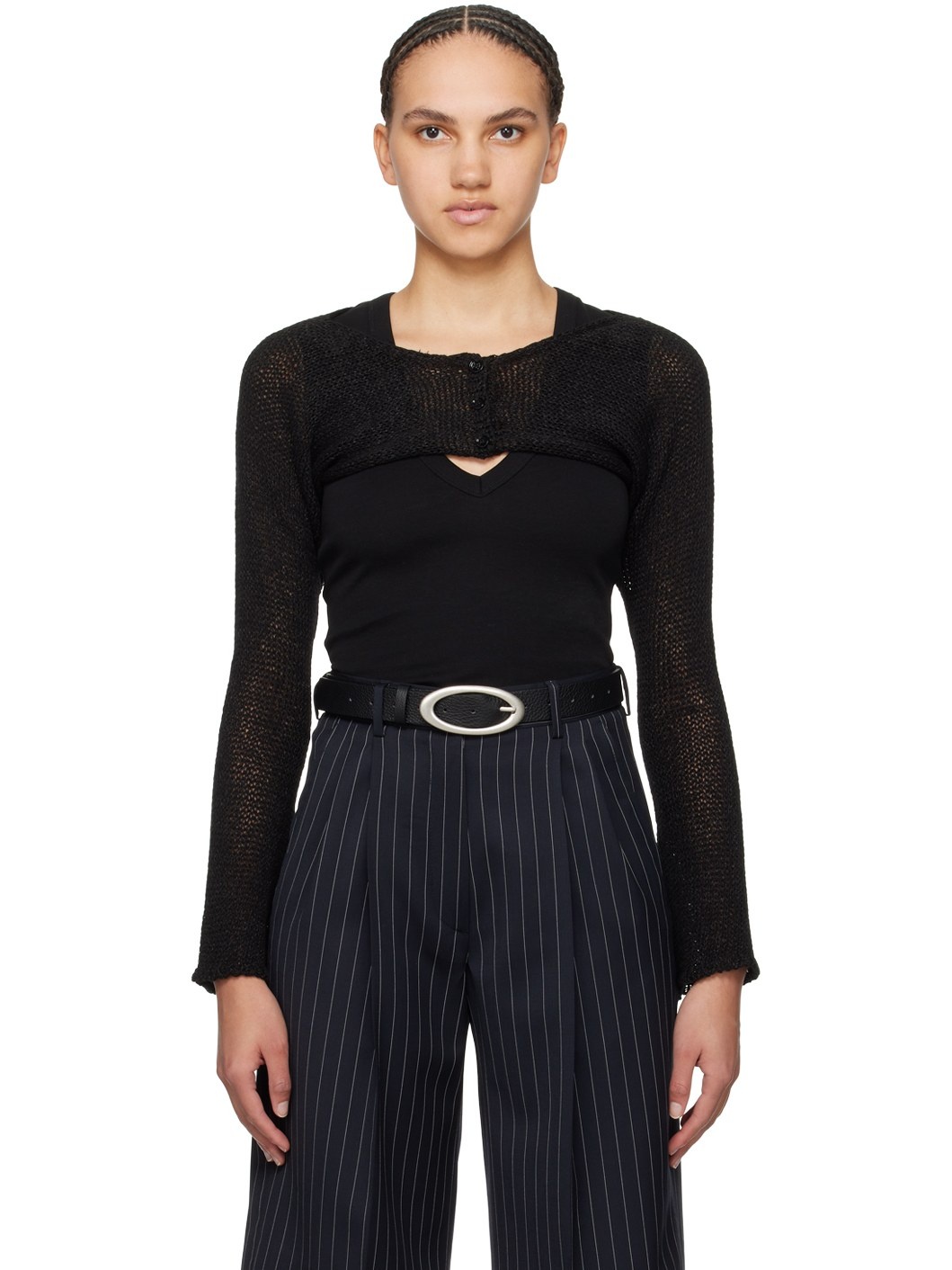 SSENSE Exclusive Black Bolero Cardigan - 1