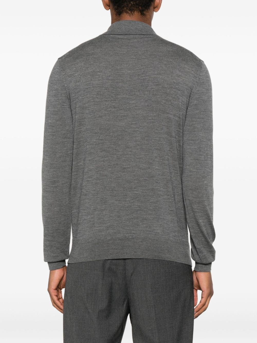 Fine gauge pure wool l/s polo - 6