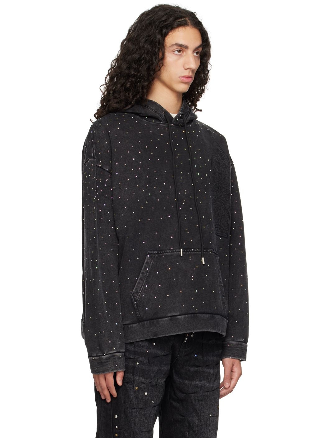 SSENSE Exclusive Black Rhinestone Hoodie - 2