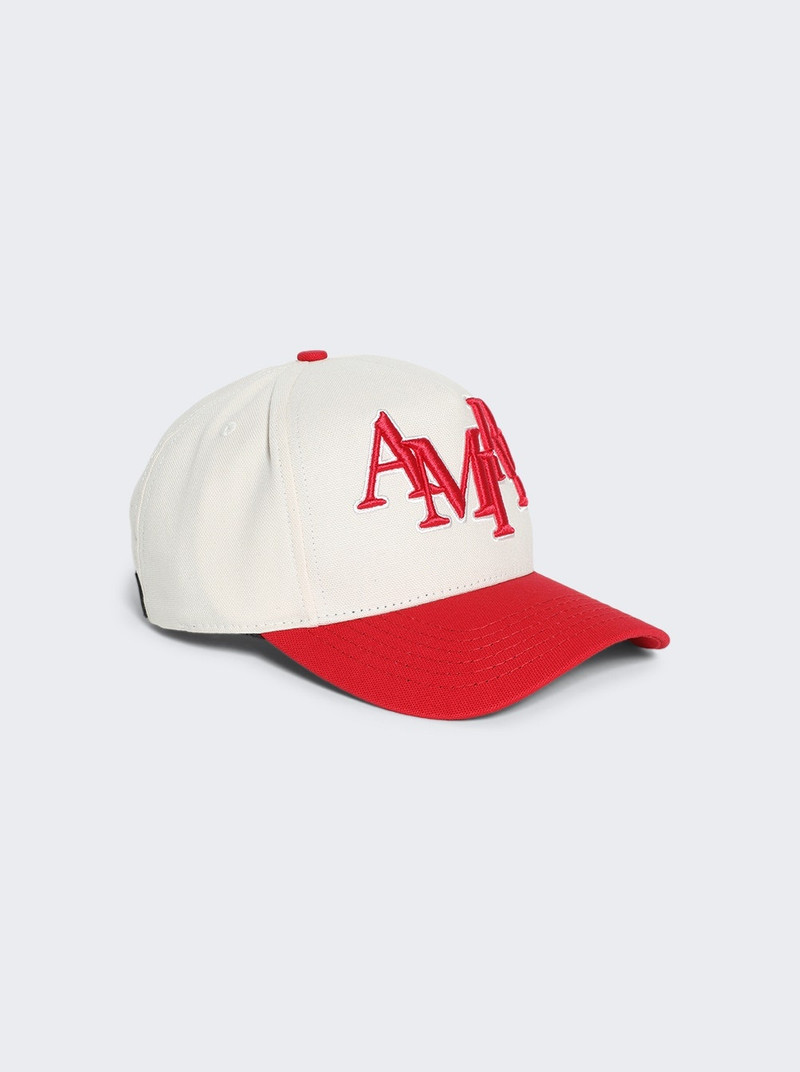 Staggered Logo Canvas Hat Alabaster Red 5