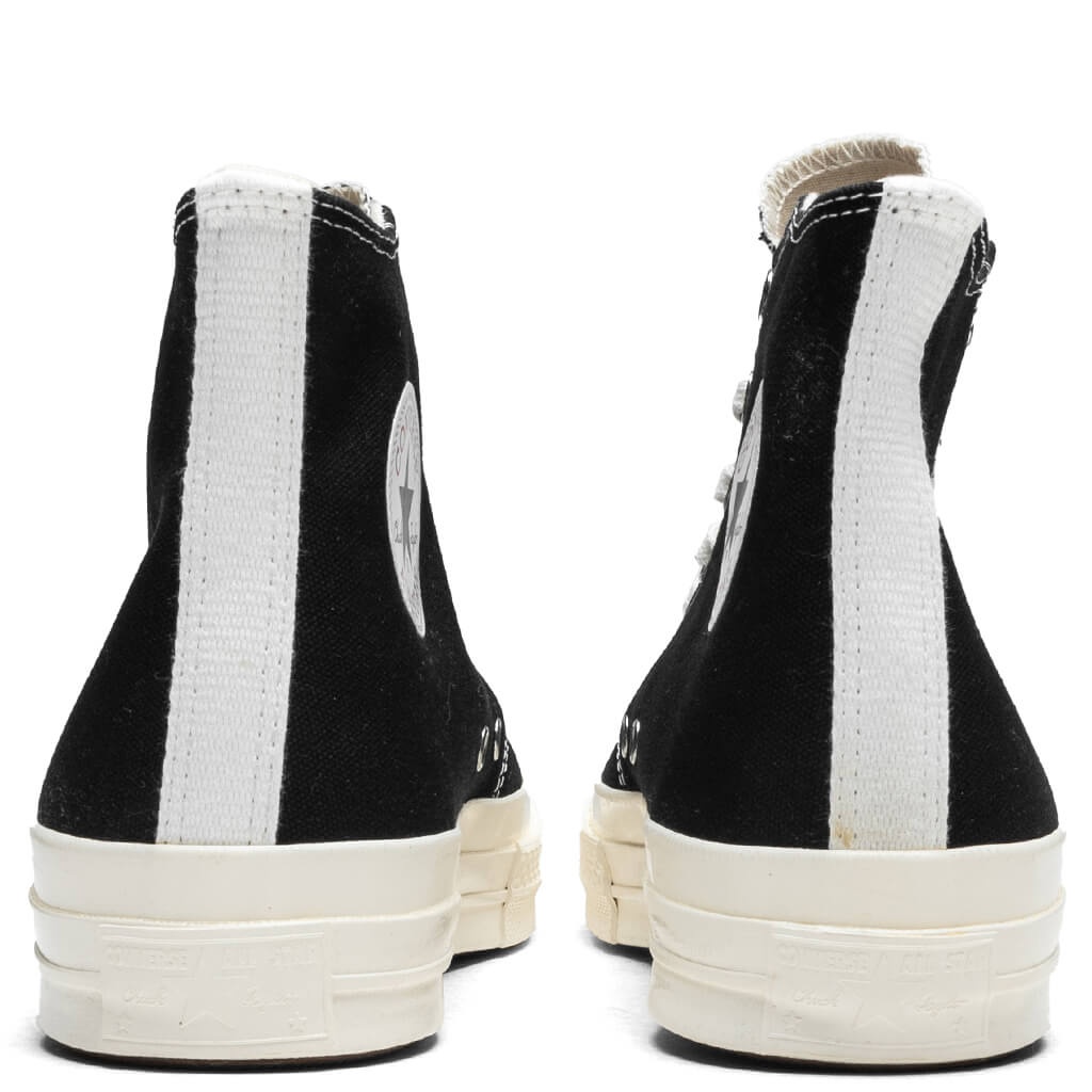 CONVERSE X COMME DES GARCONS PLAY ALL STAR CHUCK '70 HI SMALL RED HEART - BLACK - 4