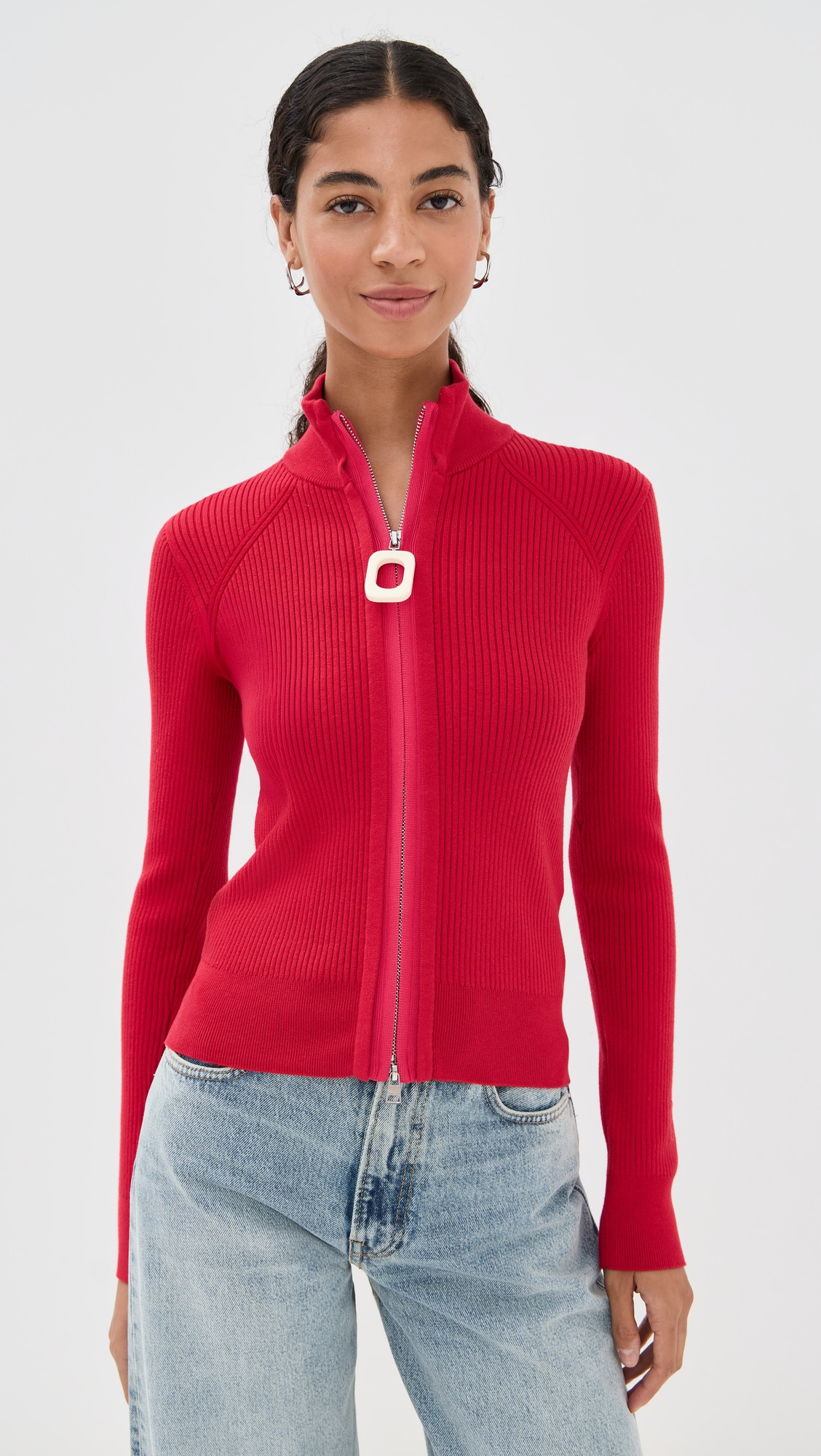 Fitted Zip Up Cardigan - 6