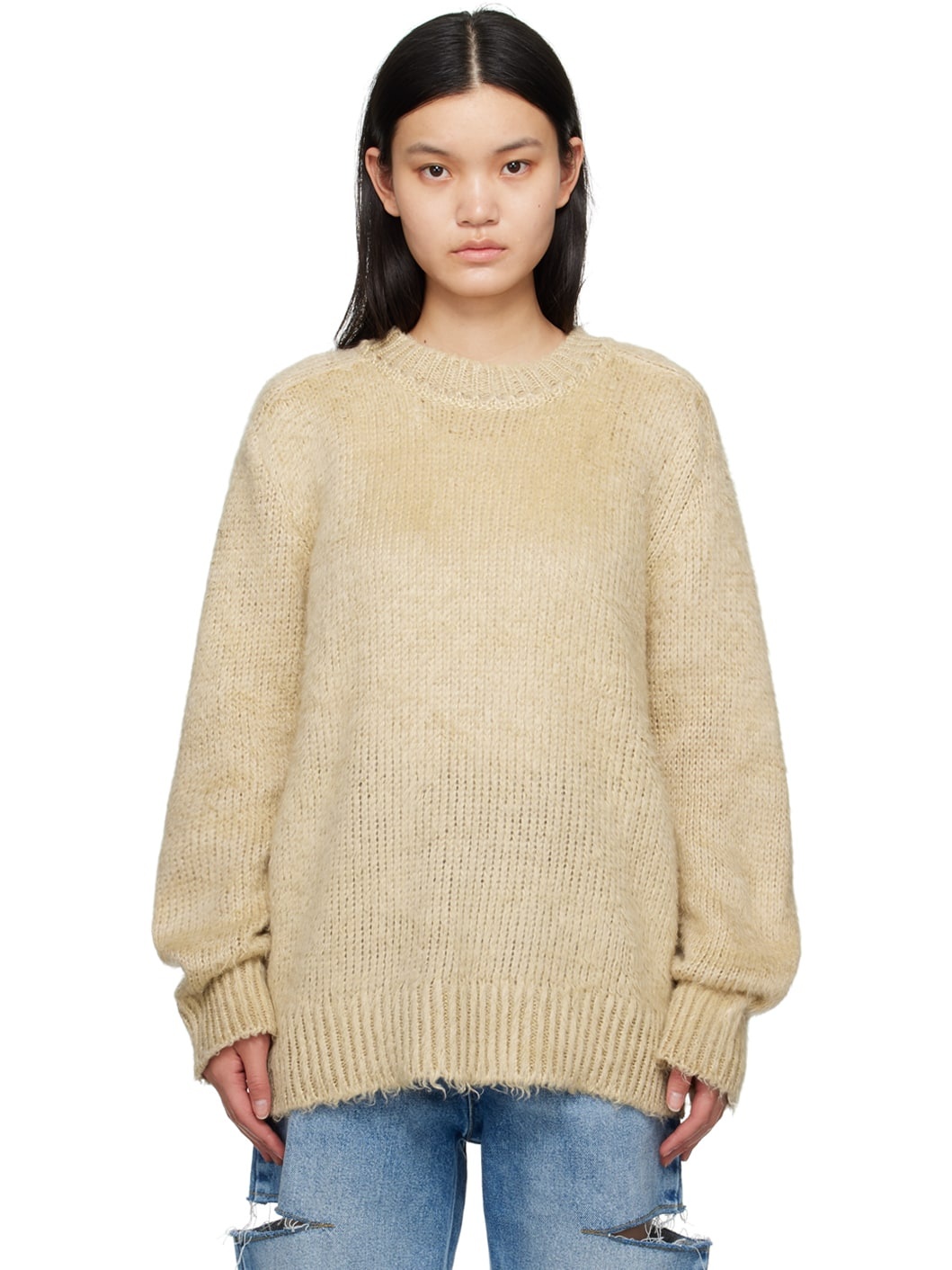 Beige Brushed Sweater - 1