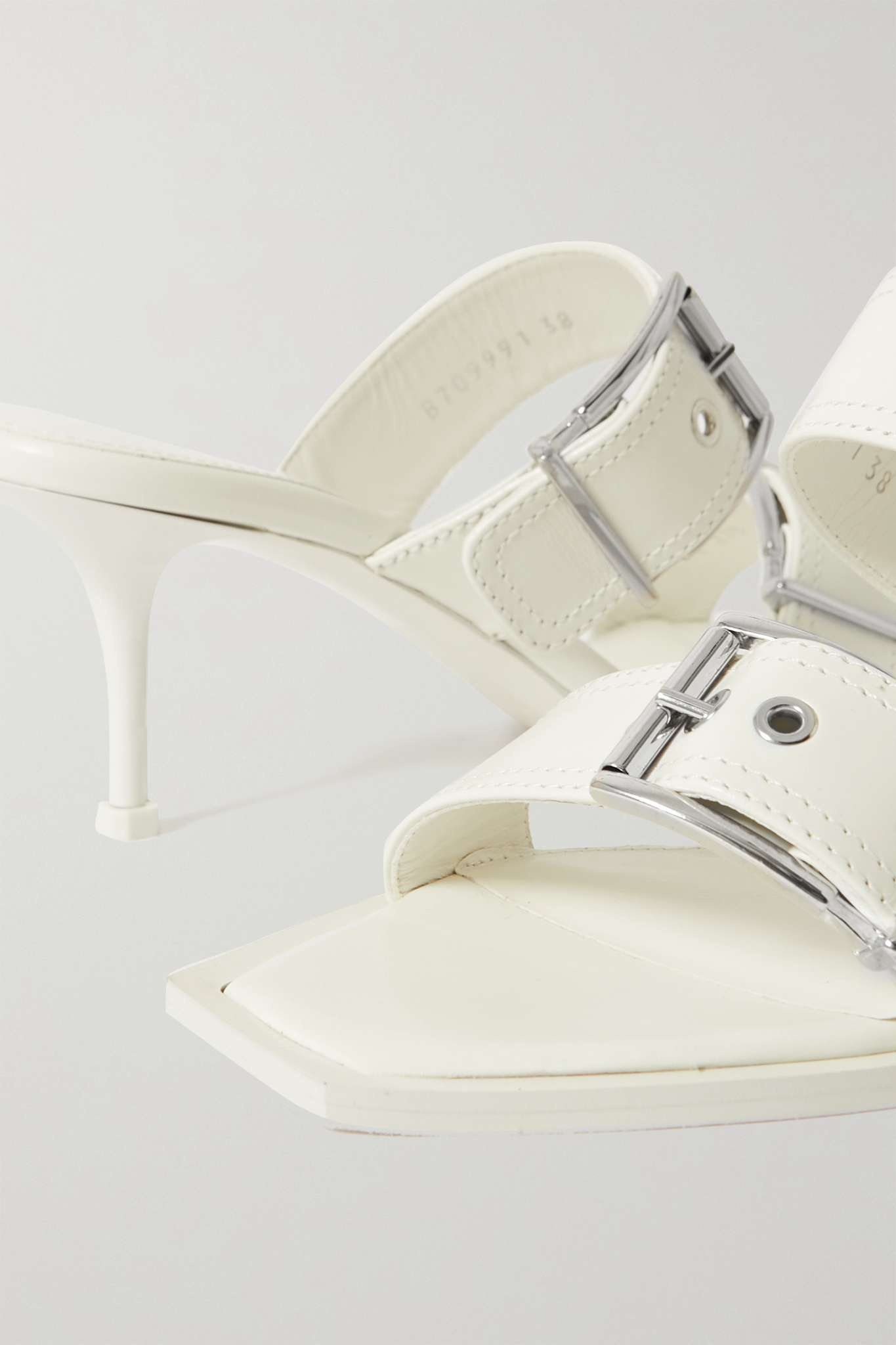 Buckled leather mules - 4