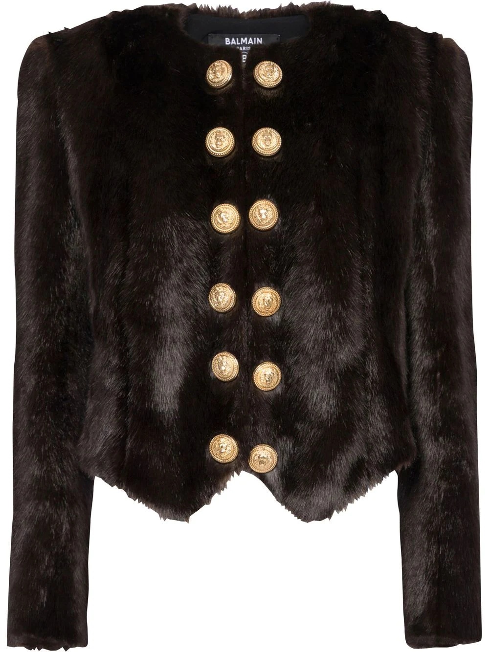 faux-fur cropped jacket - 1