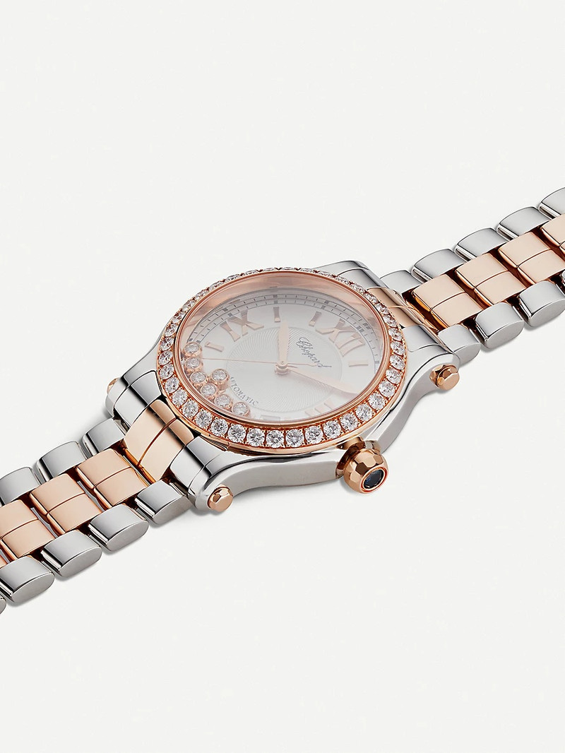 278559-6004 Happy Sport 18ct rose-gold and stainless steel watch 3