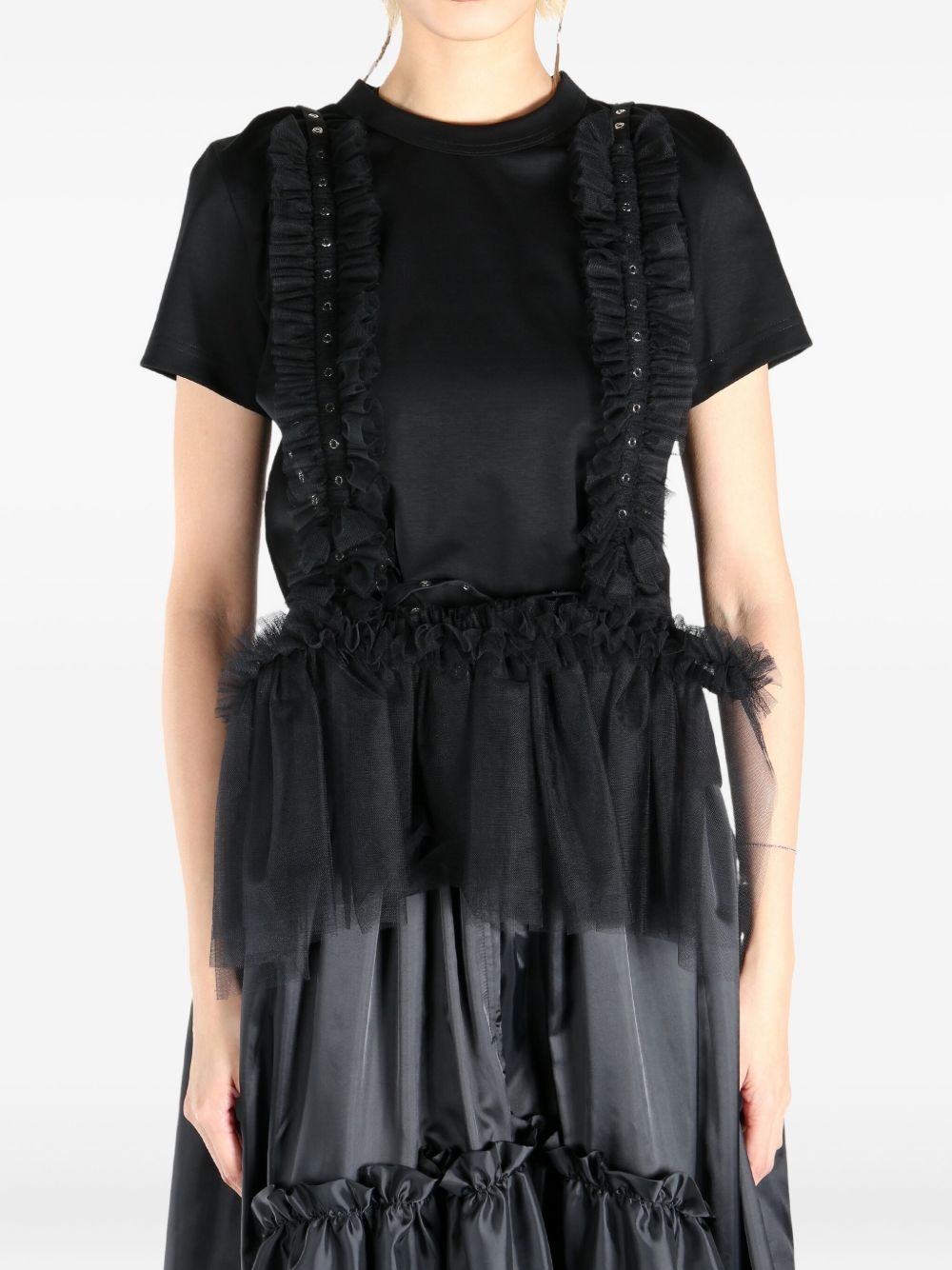 tulle-detailing T-shirt - 2