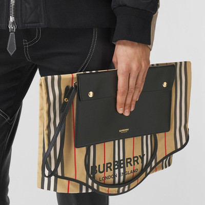 Burberry Icon Stripe Nylon Packaway Pocket Tote outlook