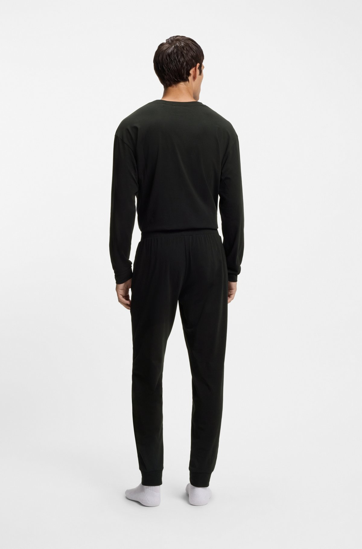 STRETCH-COTTON TRACKSUIT BOTTOMS WITH LOGO PRINT - 4