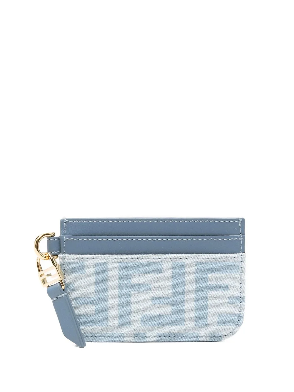 FLAT BAGUETTE CARDHOLDER IN DENIM FF - 1