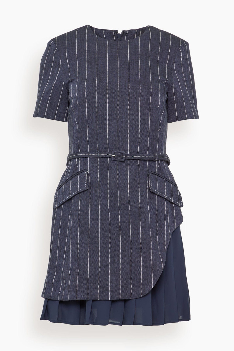 Blakely Short Sleeve Mini Dress in Midnight Stripe 1