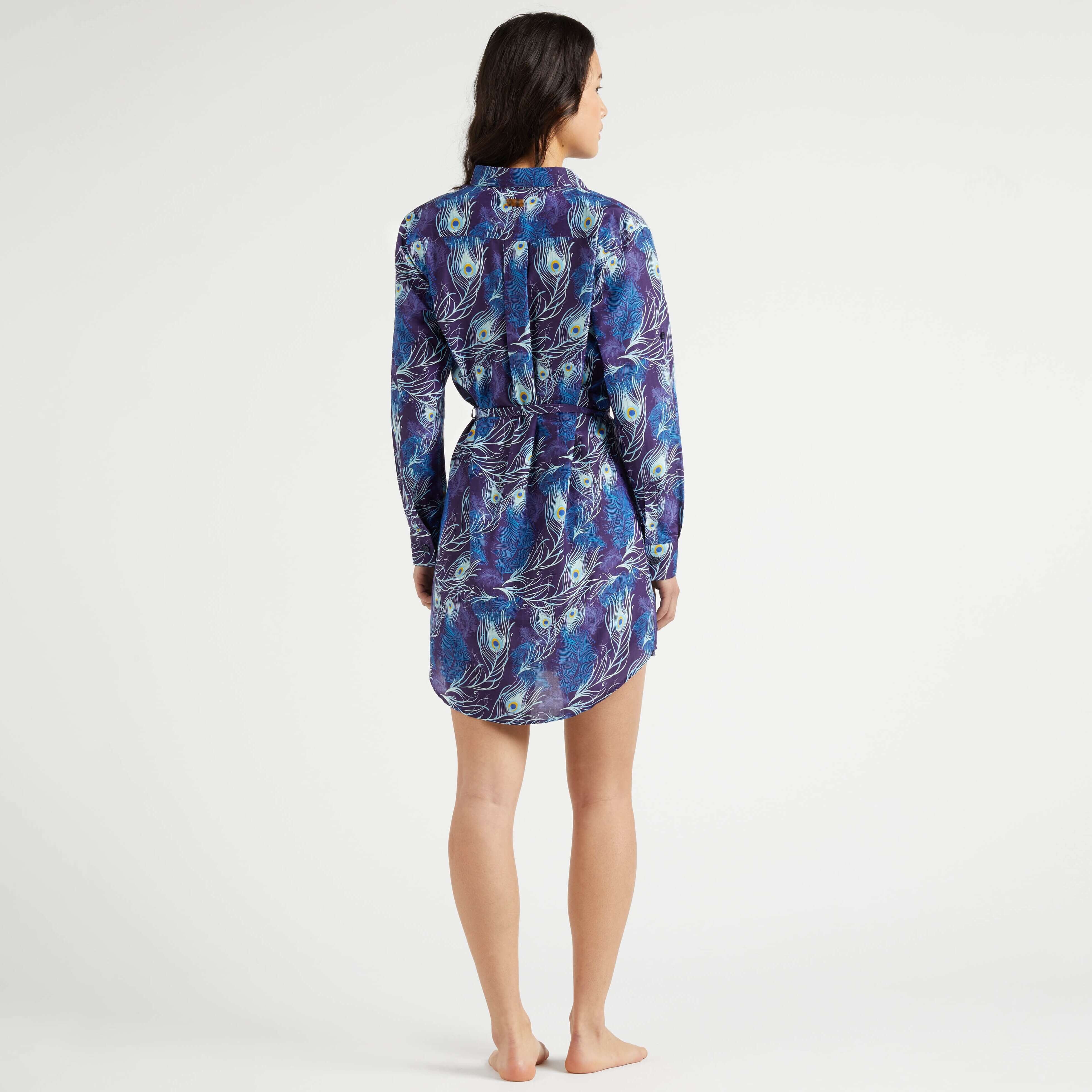 Women Cotton Voile and Silk Shirt Dress Eyes of the wind - 4