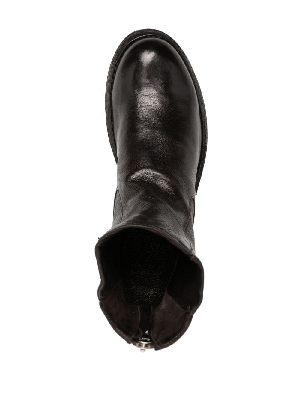 round-toe leather boots - 4