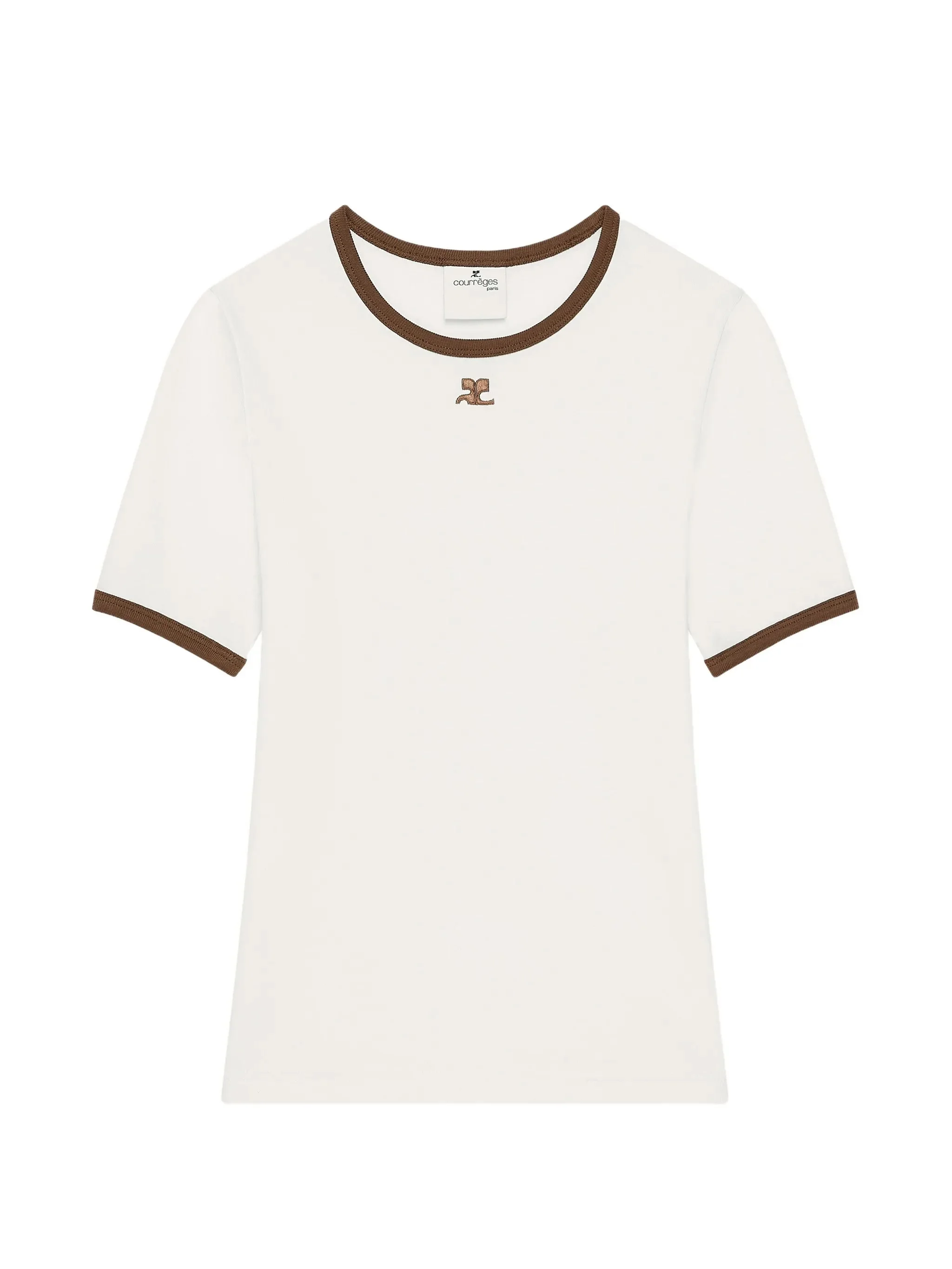 Courrèges Logo-patch Contrast-trim T-shirt - 1