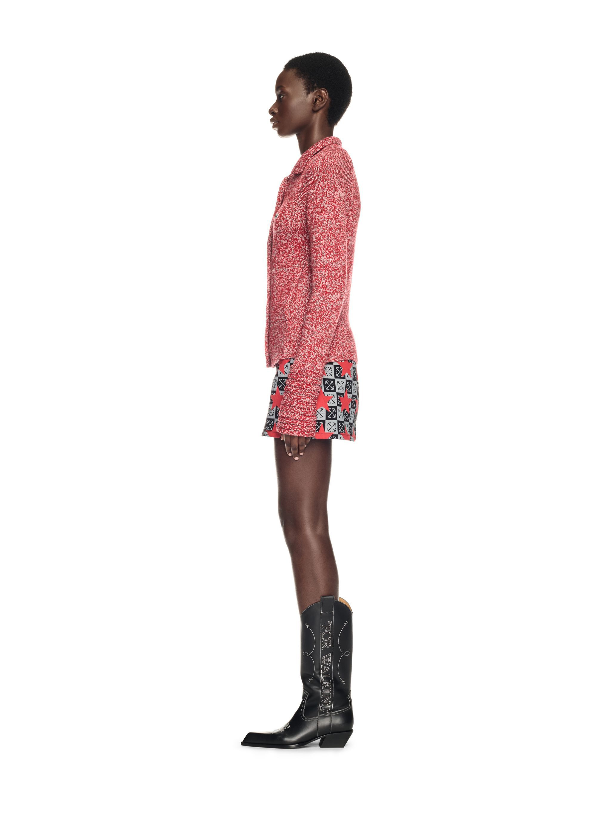 Red Blend Knit Jacket - 3