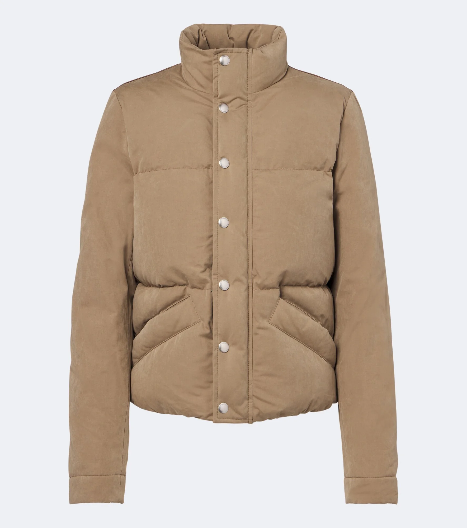 Leather-trimmed puffer jacket - 1