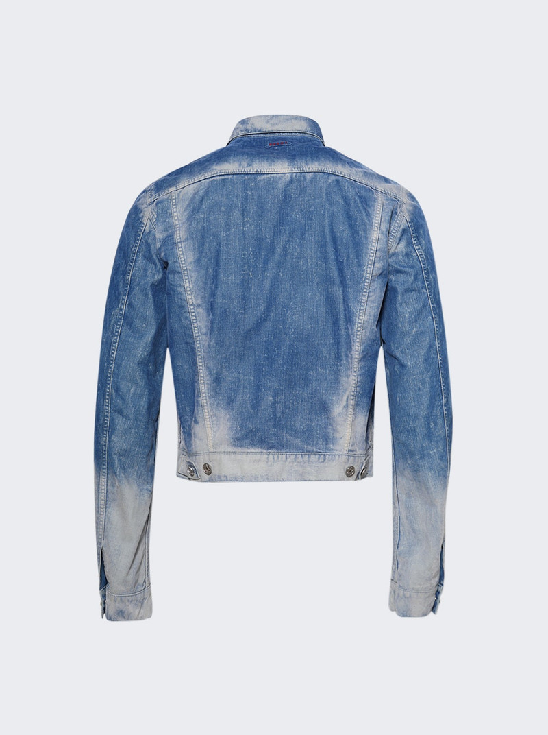 Marni Flocked Denim Trucker Jacket Iris Blue outlook