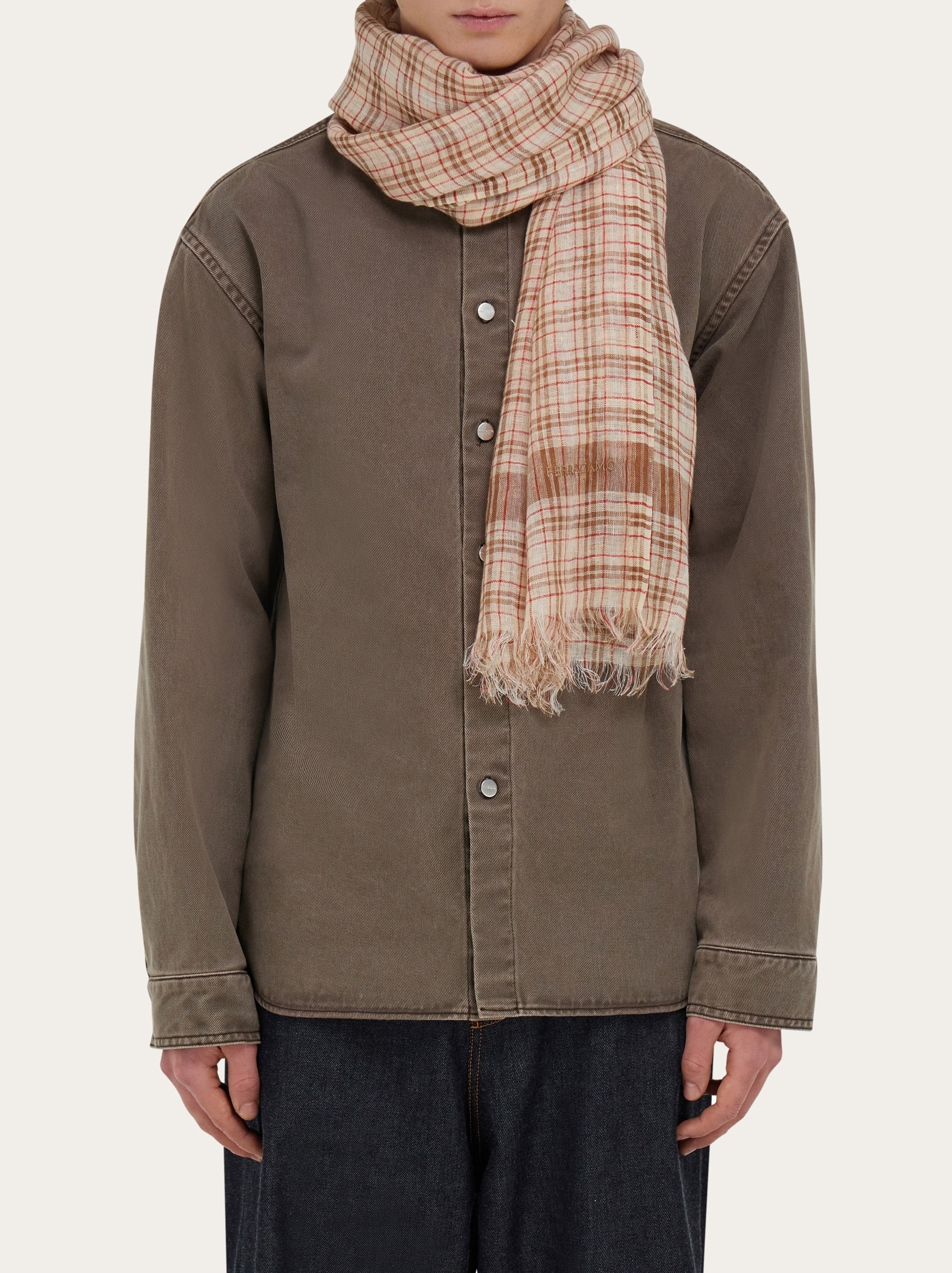 Linen tartan stole - 3