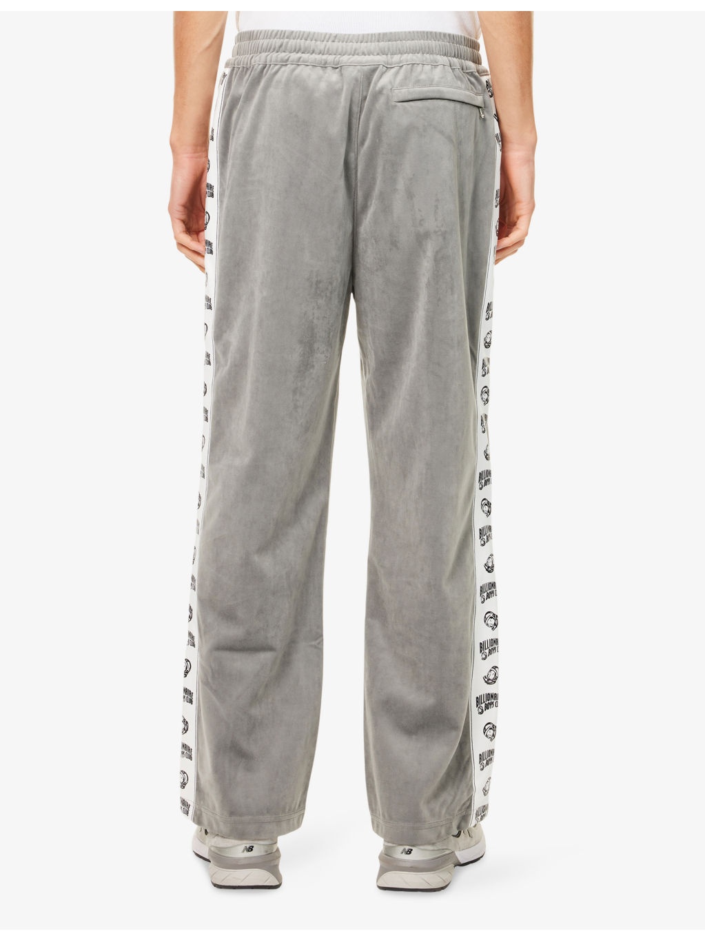 Velour Branded-Panel Woven Jogging Bottoms - 4
