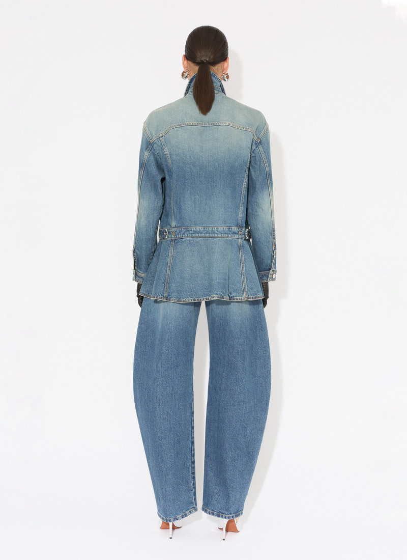 Alaïa BARREL-LEG JEANS IN FADED DENIM outlook
