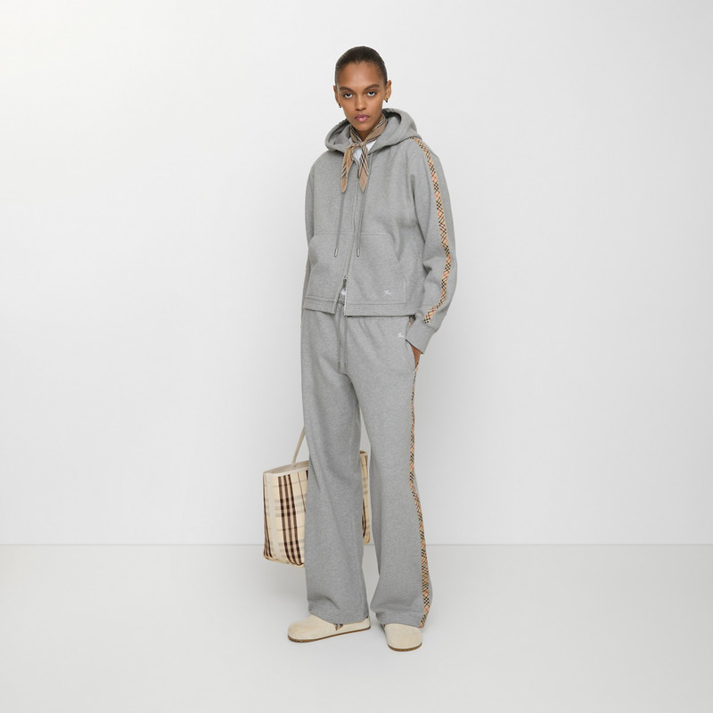 Burberry Check Trim Cotton Track Pants outlook