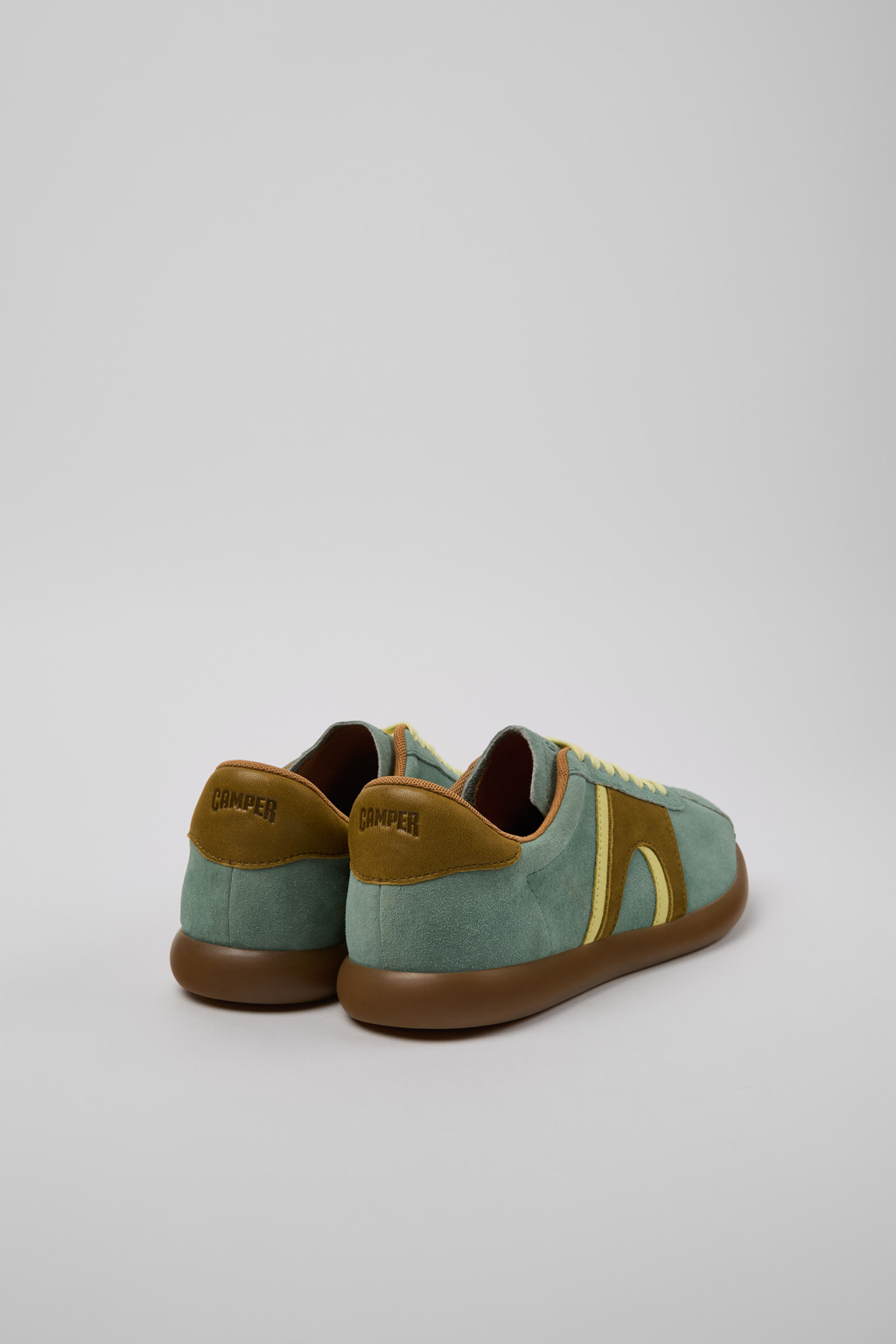 Multicolor Nubuck and Leather Sneakers for Men. - 3