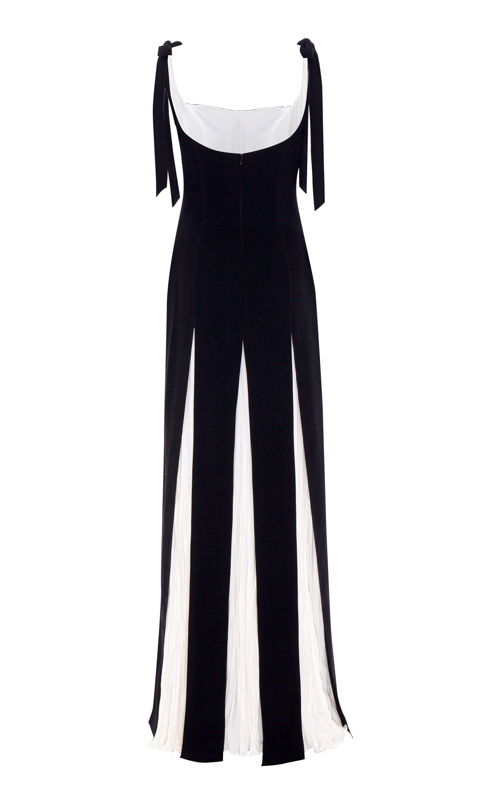 Slit-Detailed Silk Crepe-Chiffon Gown black - 5