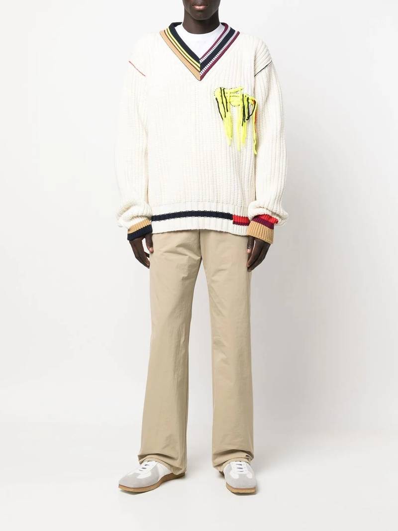 LACOSTE ribbed-knit logo jumper outlook