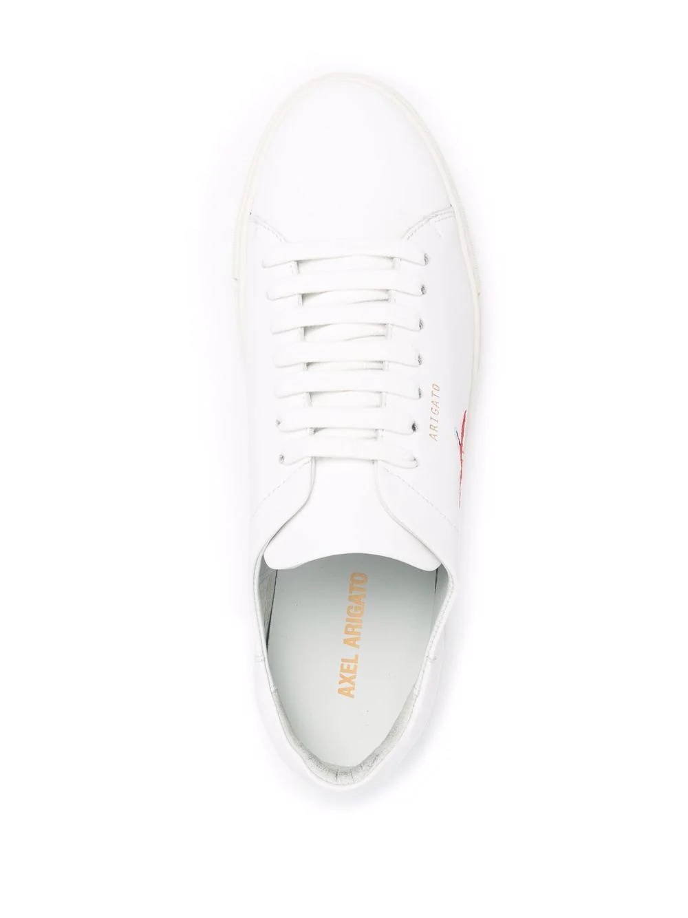 logo-embroidered leather sneakers - 4