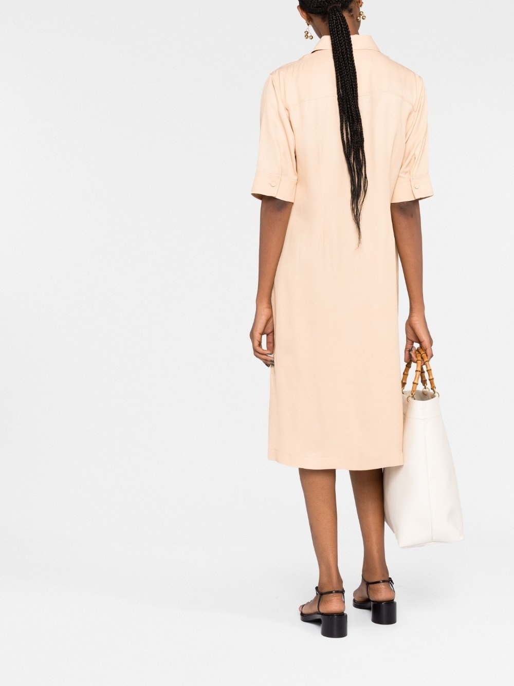 short-sleeve midi shirtdress - 4
