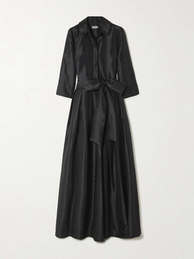 Julip belted pleated taffeta gown - 1