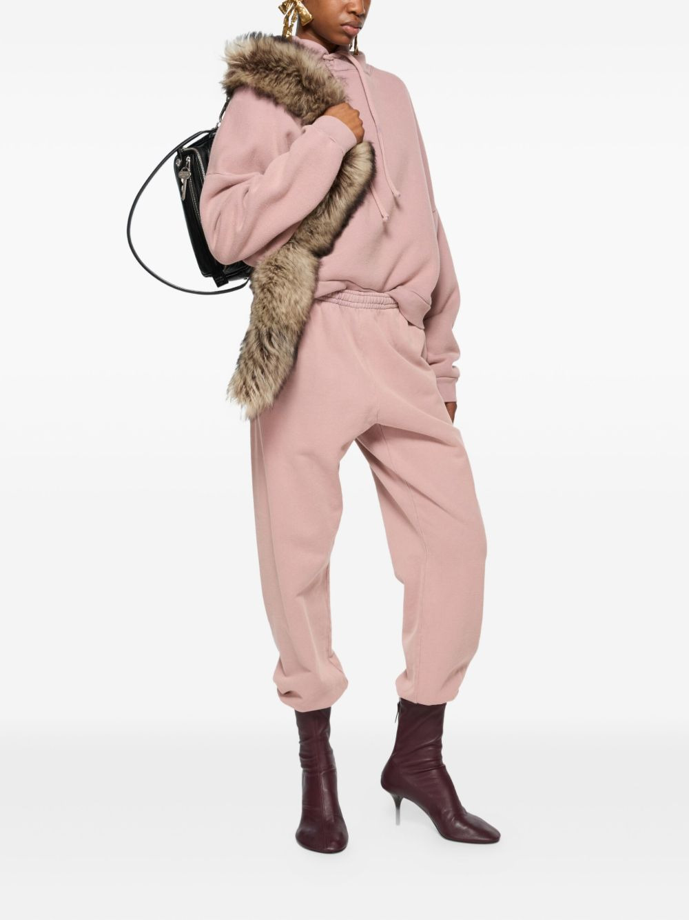 elasticated-cuff cotton track pants - 2
