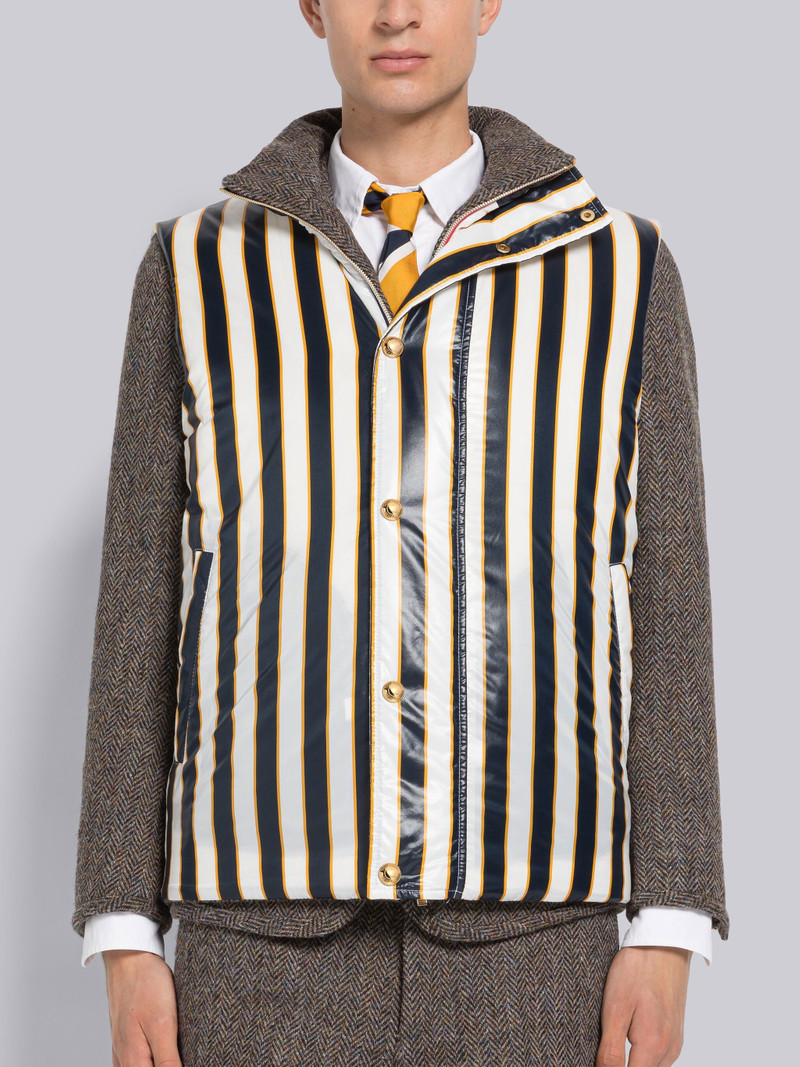 Thom Browne Herringbone Reversible Snap Front Vest outlook