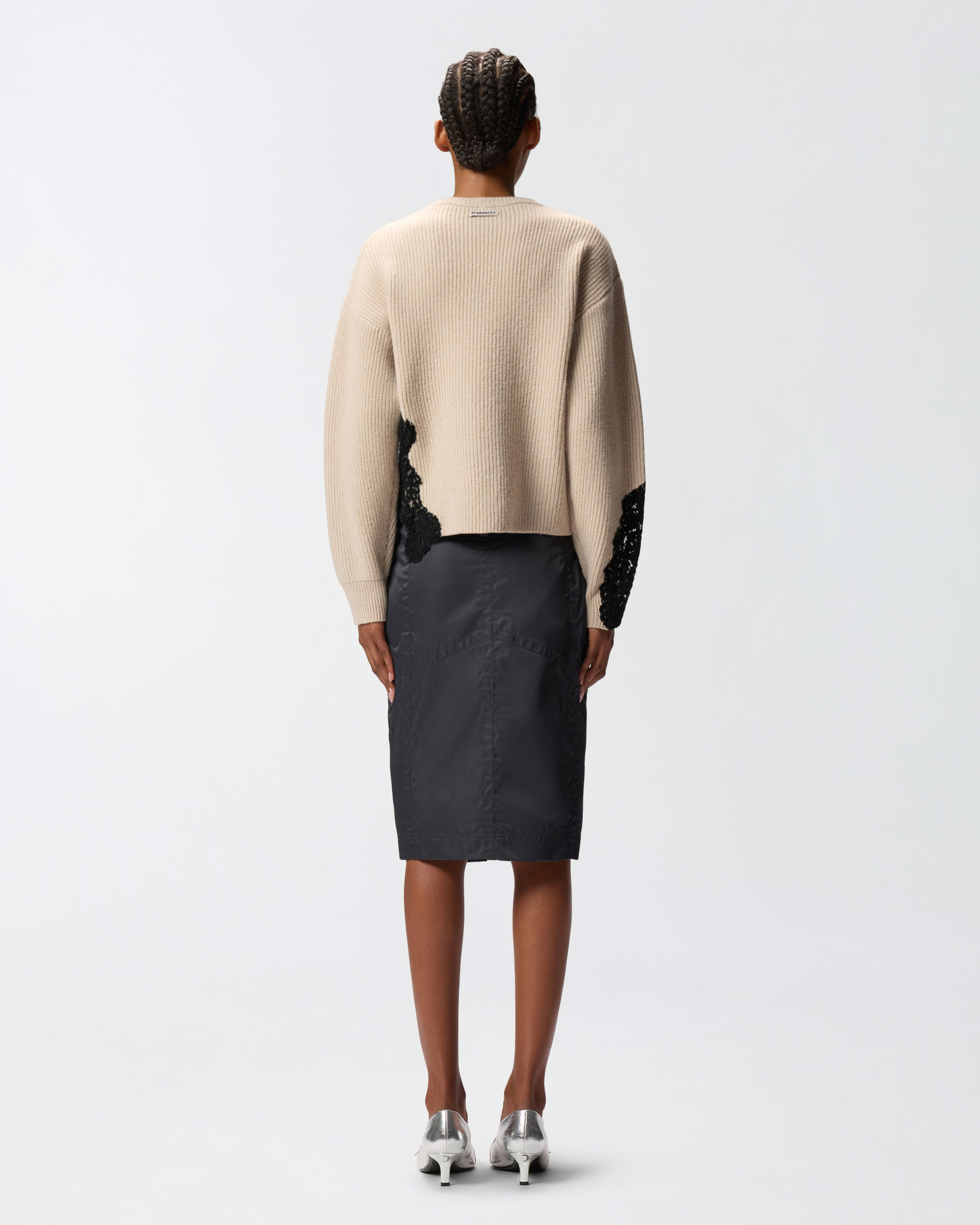 CREW-NECK SWEATER WITH LACE - 4