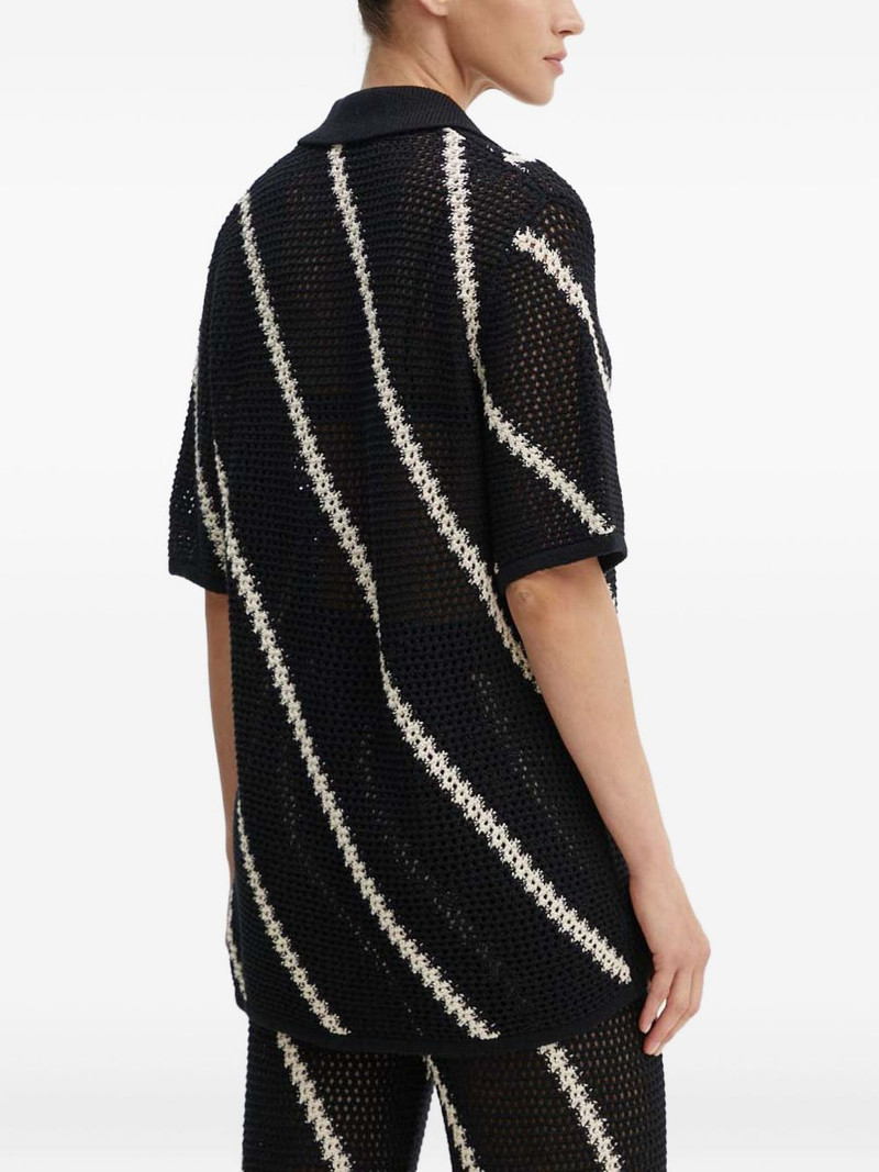 striped-pattern short-sleeve cardigan 3