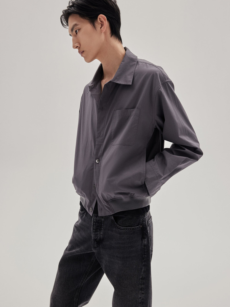 FRAME Cotton Blouson in Cloud Grey outlook