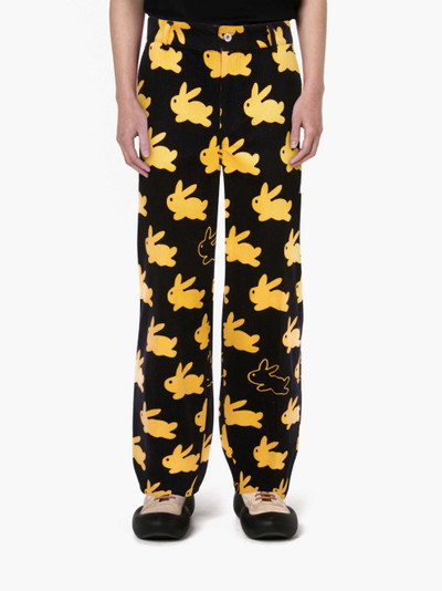 JW Anderson ALL OVER BUNNY STRAIGHT LEG CORDUROY TROUSERS outlook