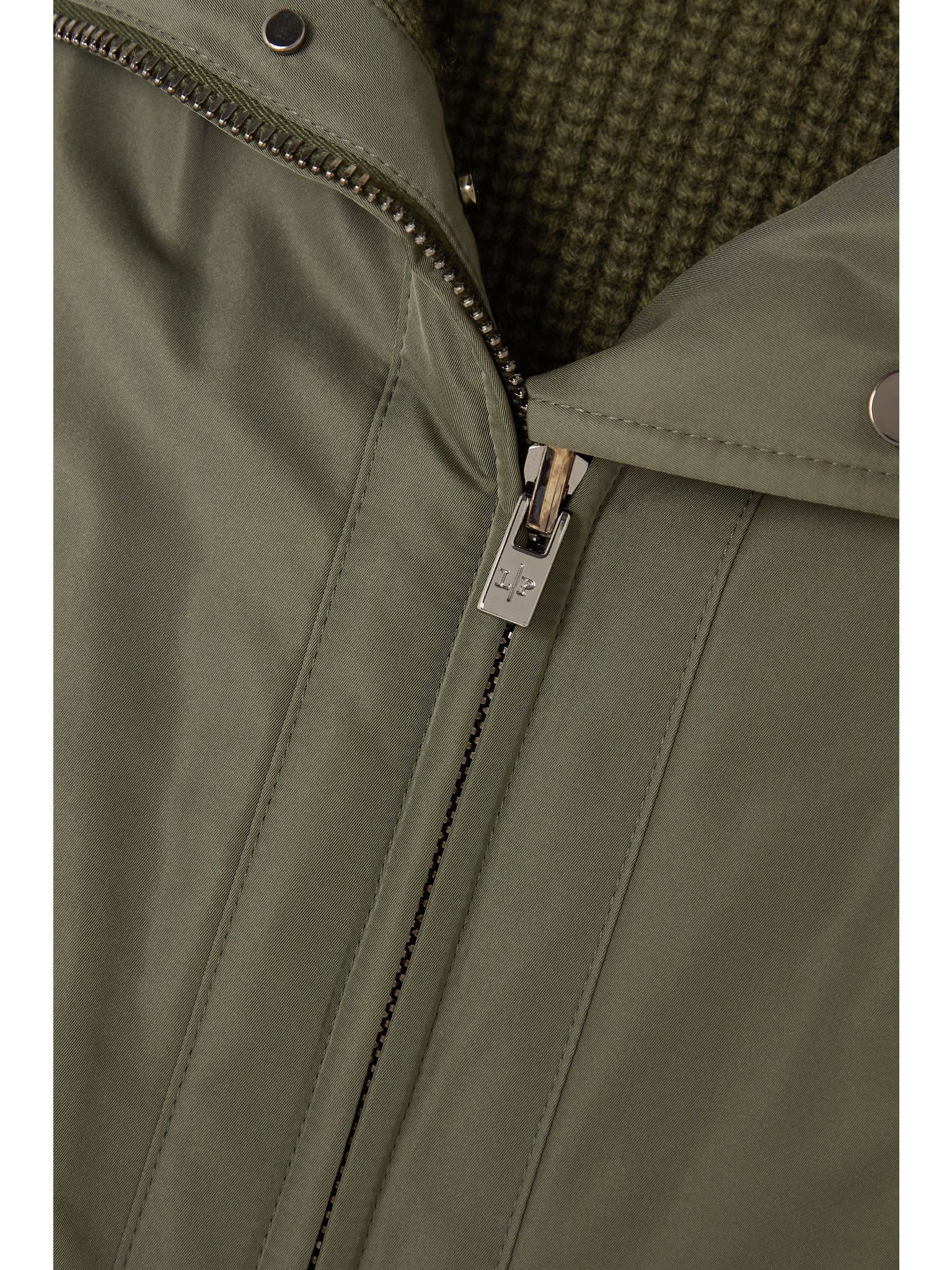Everdeen padded shell and silk-blend vest Dark green - 5