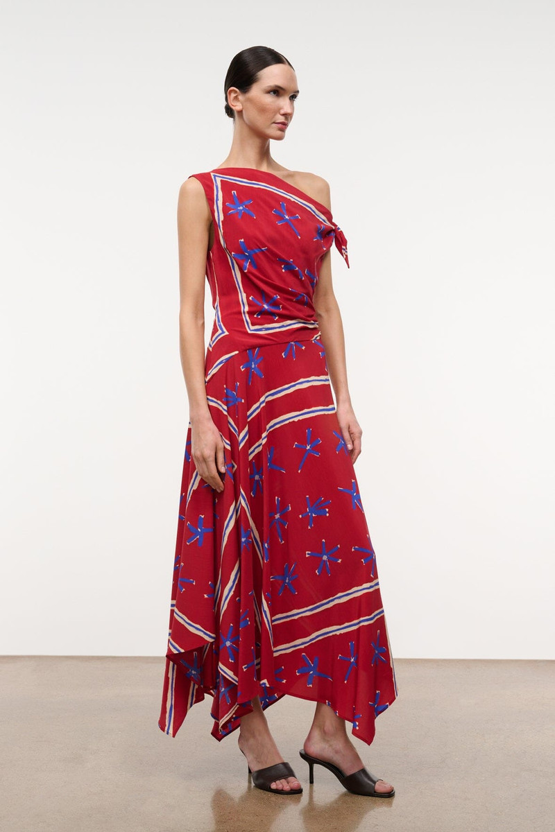 STAUD PORTIA DRESS PAINTED FOULARD 3