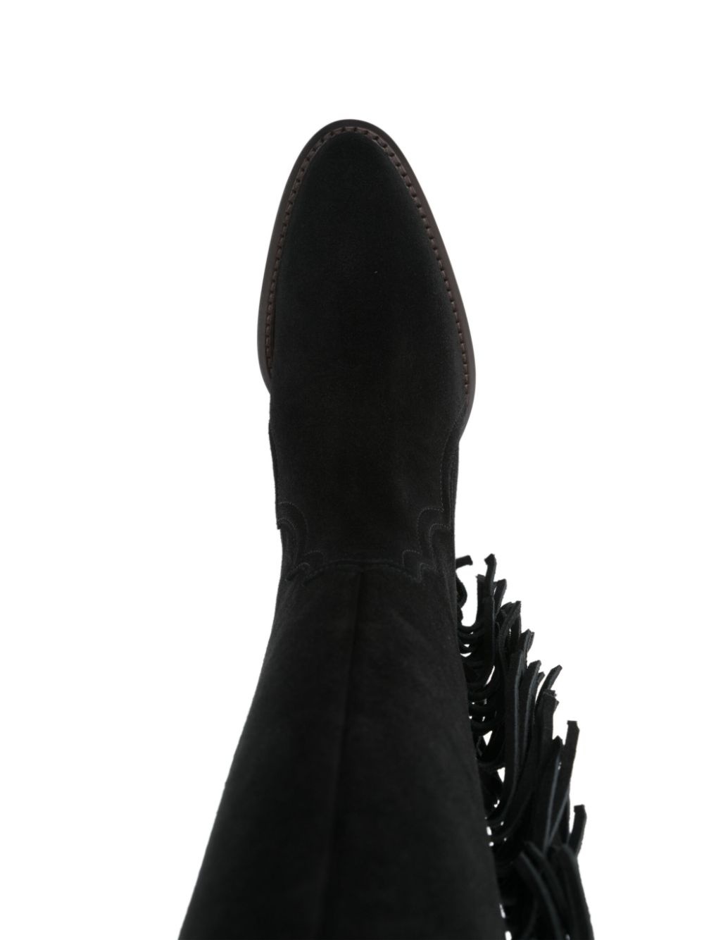 50mm fringed suede cowboy boots - 4