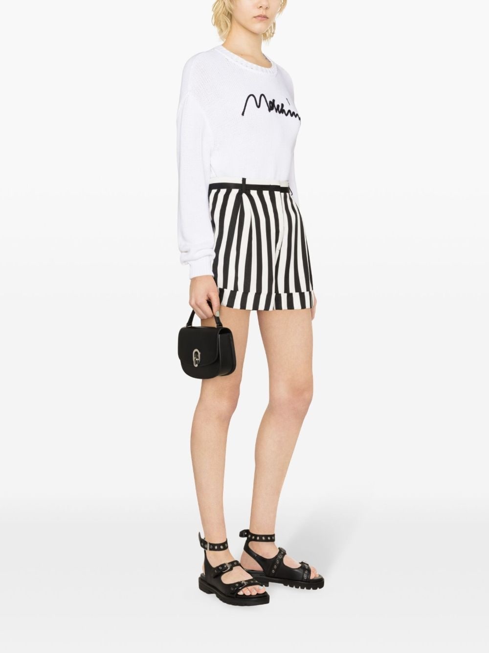 logo-embroidered ribbed jumper - 3