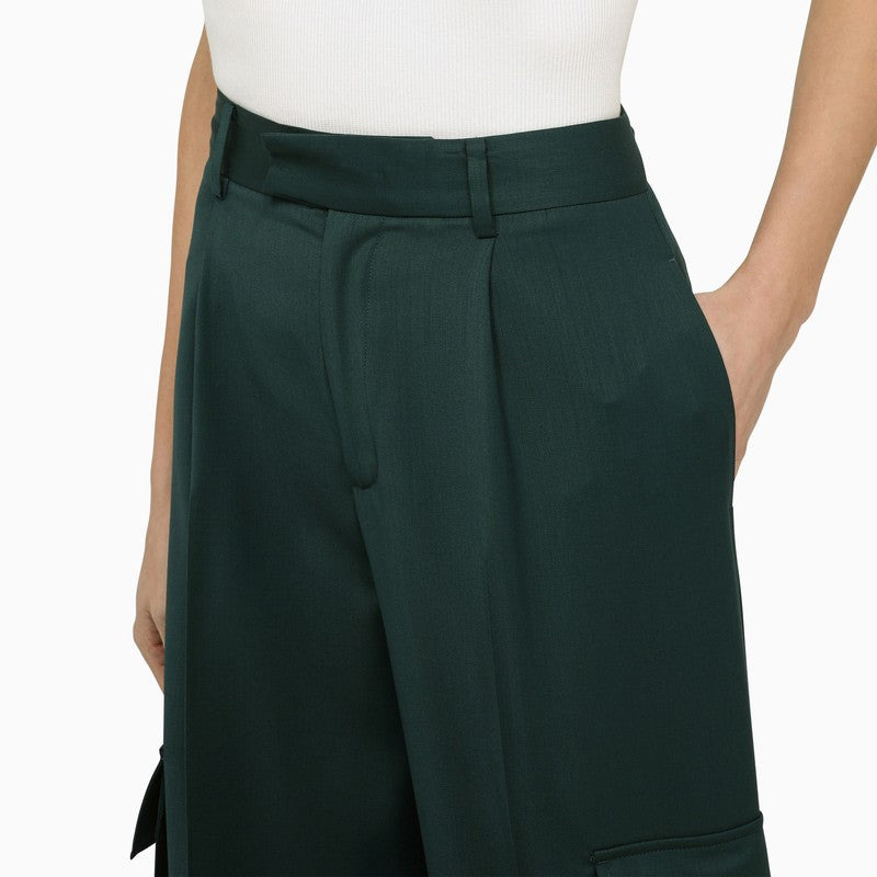 Amiri Forest Green Wool Trousers Women - 4