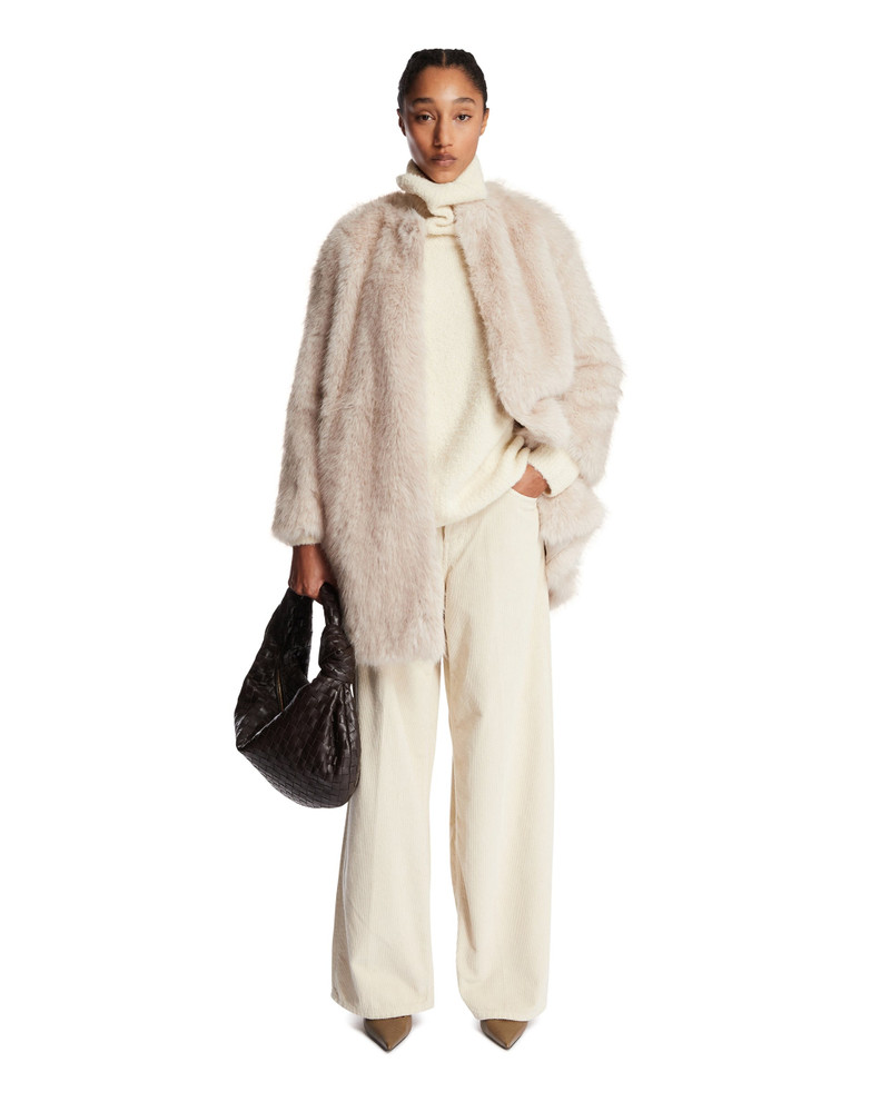 Max Mara White Faux Fur Effect Coat outlook