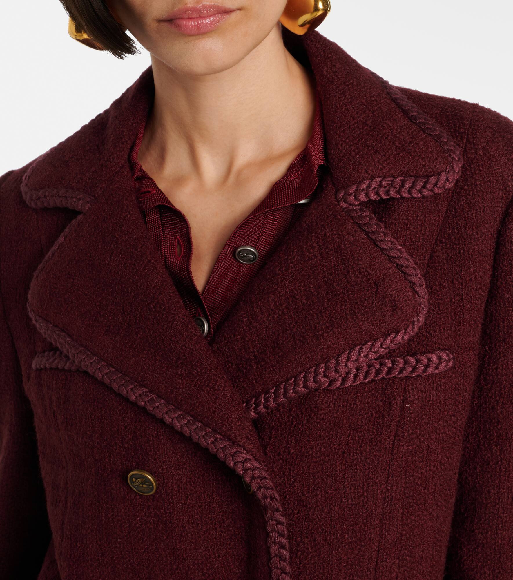 Double-breasted wool and mohair jacket - 4
