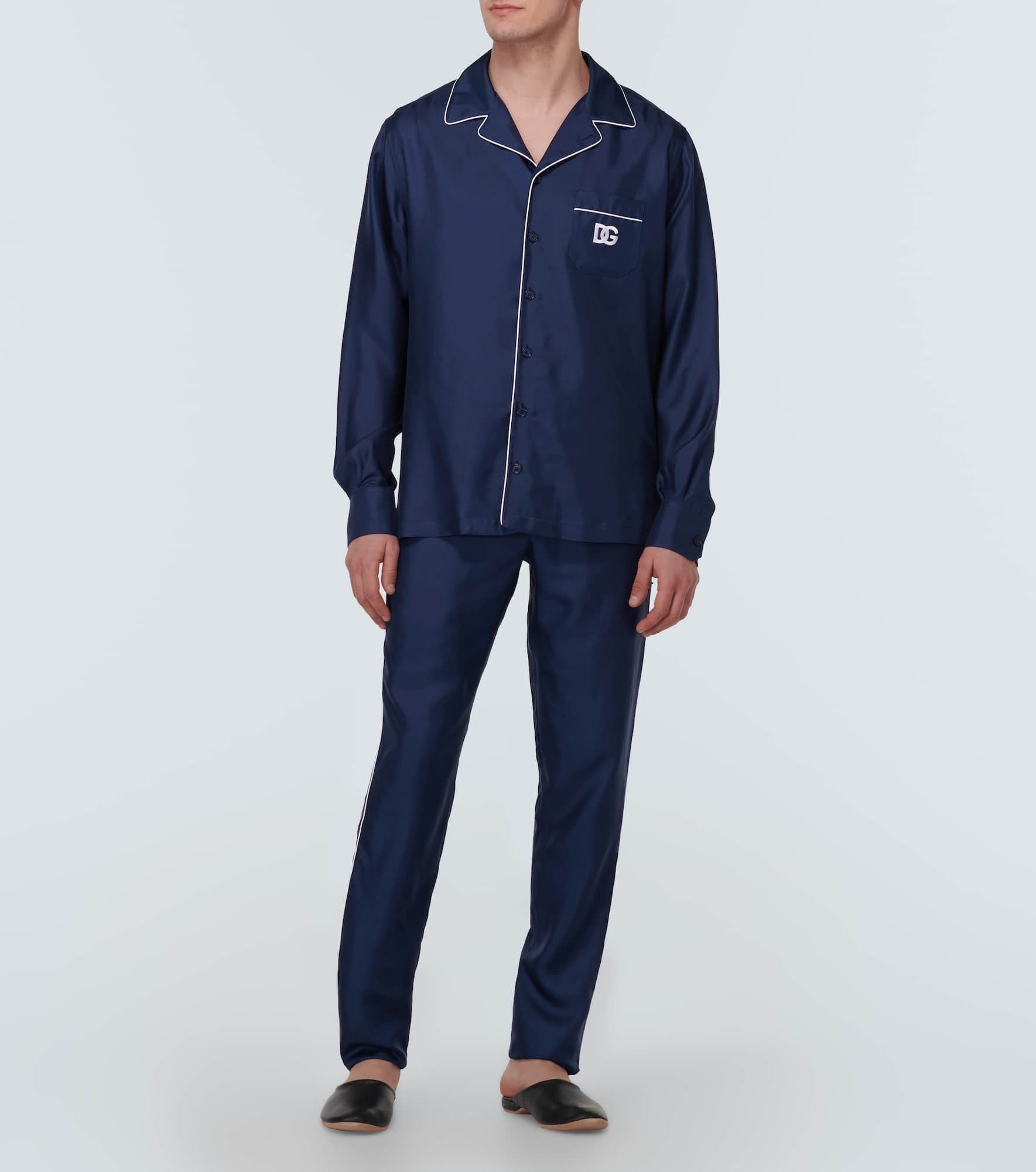 Embroidered silk pajama shirt - 2
