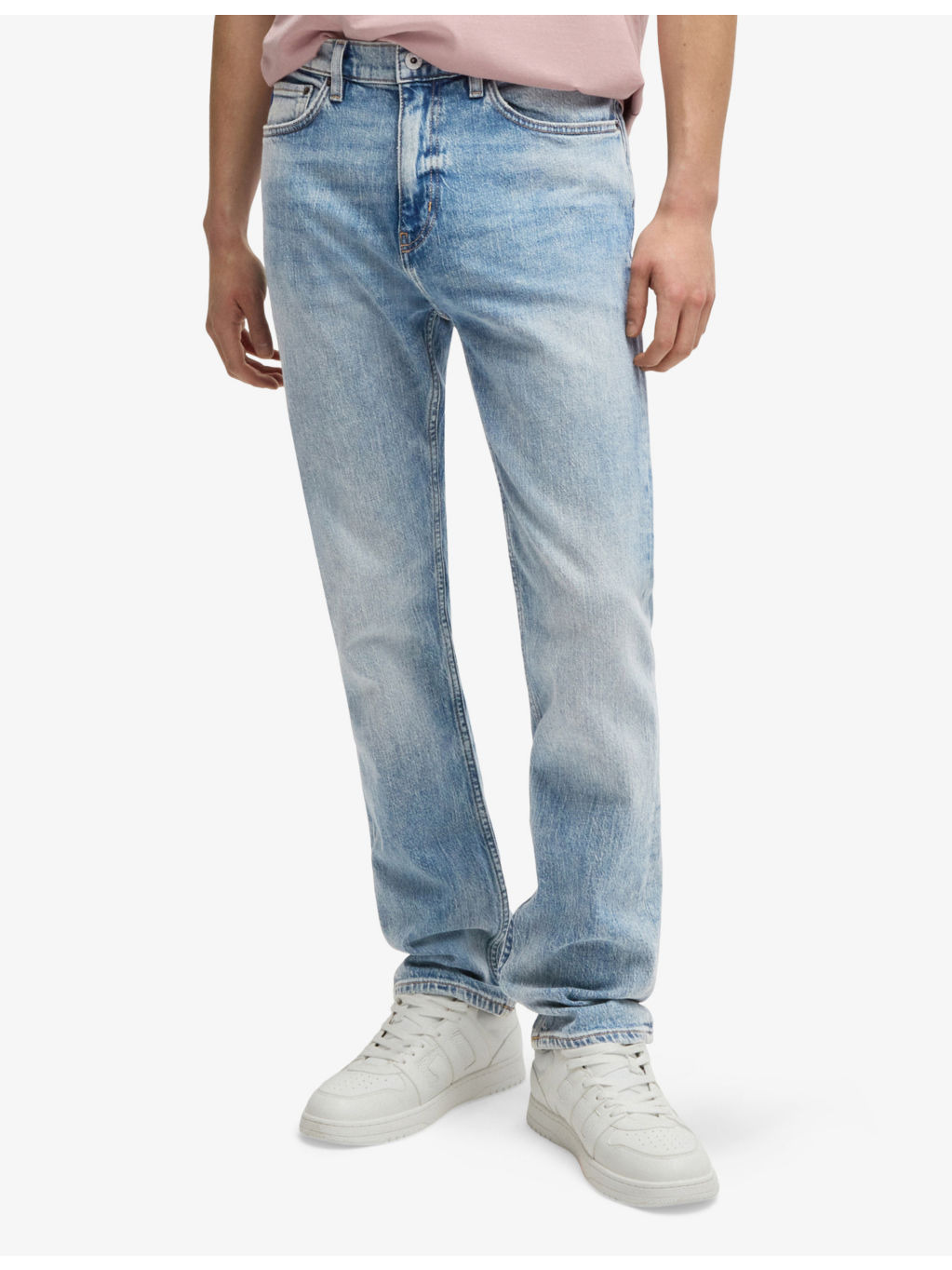 Regular-Fit Straight-Leg Distressed Denim Jeans - 3