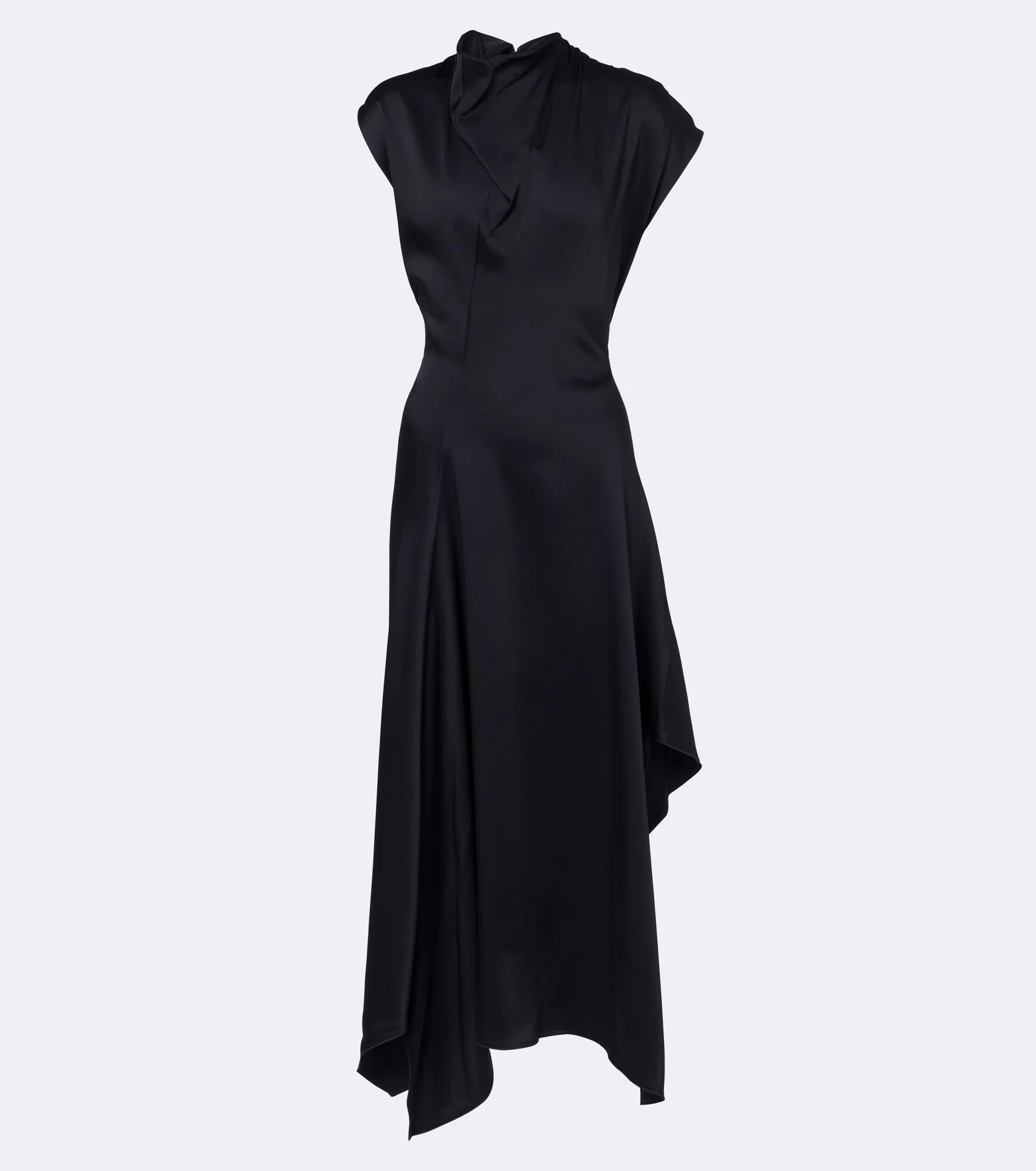 Draped satin midi dress - 1